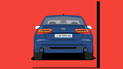 Audi Q6 Rear view animation art branding design fanart flat illustration illustrator minimal vector