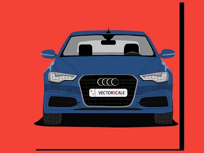 Audi Q6 Front View animation art branding design fanart flat illustration illustrator logo minimal vector