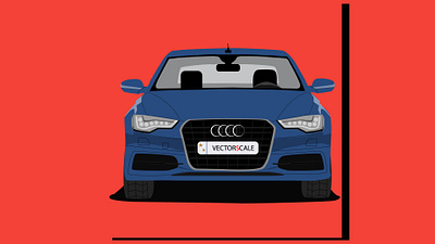 Audi Q6 Front View animation art branding design fanart flat illustration illustrator logo minimal vector