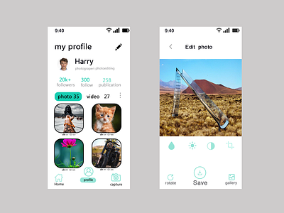 PROFILE AND PHOTO EDITING photo editing product design