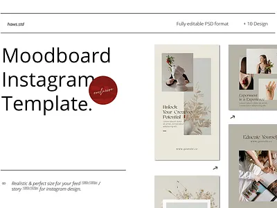 Moodboard Instagram Template business card commercial creator design digital fashion graphics html illustrations layout mockups moodboard personal presentations promotions scene story template