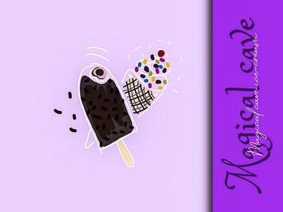 Magical cave card art beautiful brand brandidentity business card card cave colourful creator design graphics art ice cream identity logo logo design logo design concept magical painting purple unique