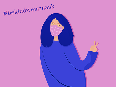 Wear a mask 2d character adobeillustator art artwork character character design colors cute design face mask facemask girl health illustration illustration art illustration character kawaii kind mask wear mask