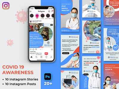 COVID 19 Awareness Instagram Stories & Posts awareness corona covid19 feeds instagram instagramstory instragrampost medical post socialmedia stories virus