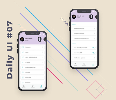 Daily UI #07 Settings app design ui ux