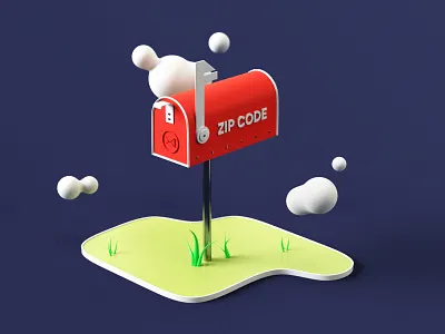 Mailbox 3d 3d illustration blender c4d cloud concept cute cycles design illustration mail mailbox mailing message newsletter red render rendering simple vector