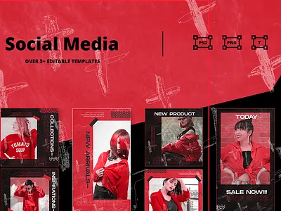 Social Media Template advertising branding card creator design digital graphics html illustrations instagram instagram stories instagram template layout mockups moodboard presentations promotions scene social media