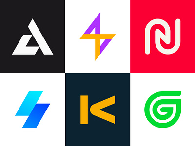 Monogram Logo Collection coffee bar g logo hands connection smart k logo la logo leaf green healthy growth lightning bolt speed power logo collection logo design branding logofolio modern colorful branding monogram initials letters logo n logo s logo tech technology futuristic