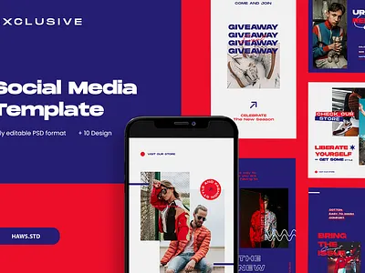 Social Media Template advertising branding card creator design digital graphics html illustrations instagram instagram stories instagram template layout mockups presentations promotions scene social media social media pack template