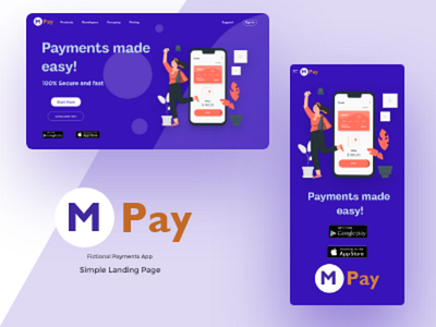 M Pay Landing Page app landingpage uidesign