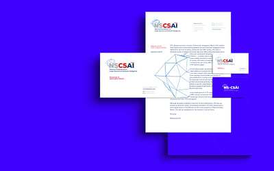 National Symposium artificialintelligence branding business business card cybersecurity design flat layout letterheads minimal