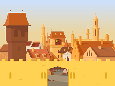 Buda Castle + Kezai Simon ai animation castle character env environment environment art illustration illustrator landscape scene scenery sek sekond styleframe towers town vector vectorart vectors