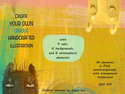 Create your Cat's portrait cat cats clipart design illustration illustrations onstructor poster poster art poster design prints stickers zooza