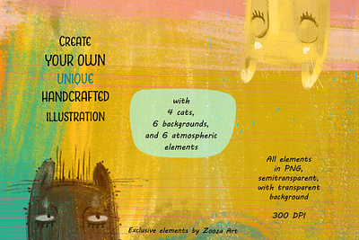 Create your Cat's portrait cat cats clipart design illustration illustrations onstructor poster poster art poster design prints stickers zooza