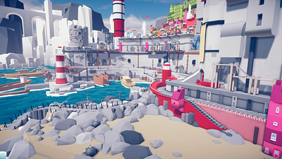 Harbour 3d assets city envoirnment illustration landscape lowpoly town unity