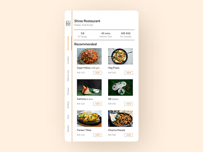 Daily UI 043 Food Menu app ui daily ui 043 dailyui dailyui043 figma design food app food app design food app ui ui design uiux vertical menu