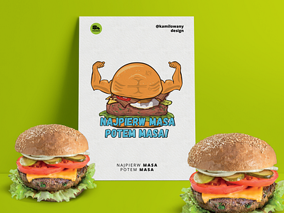 Mass first, then mass | Pasibus | Digital art and illustratio abstract art abstract logo burger burgers colorful composition detail digital art illustration illustrator lines pornfood poster potrait print restaurant typography vector
