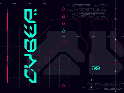 CyberPunk UI 02 cyber cyberpunk data font future geometic icon illustration pattern poster sci fi sci fi scifi scifiart tech ui ux vector