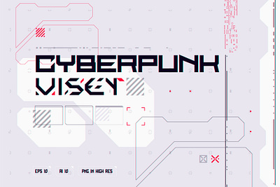 CyberPunk UI 01 app cyber cyberpunk future futuristic geometric icon illustration scifi tech technology ui ux vector