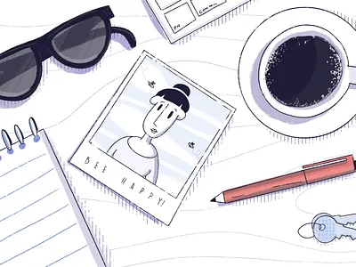 The desk black and white desk desktop procreate sunglasses