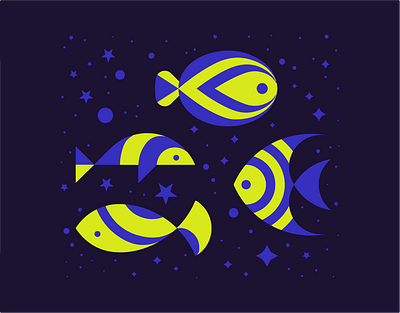 Best fish pond graphic design illustration design fish illustration logo logo design vector
