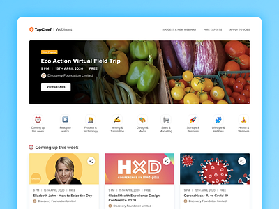 TapChief Webinars design figma figma tutorial figmadesign landing page listing page lowcode marvel nocode remote work ui ux web design webflow webinar