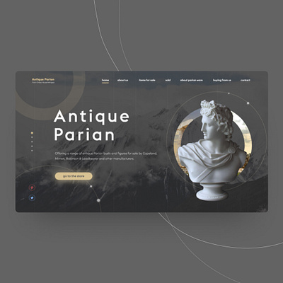 Design for website antique parian wares. design typography ui ux web website