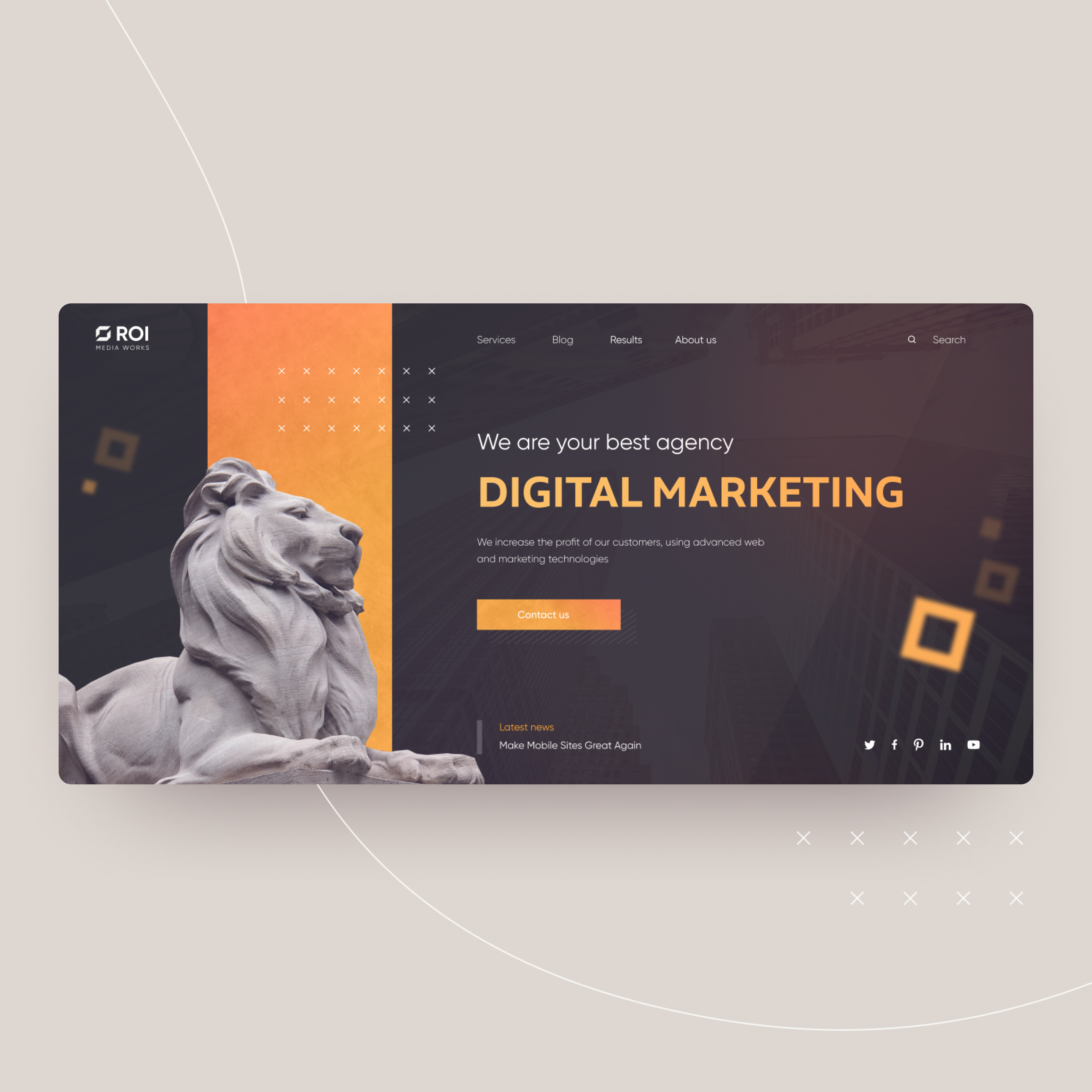 Example of Design for ROI marketing agency.