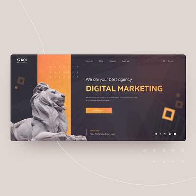 Design for ROI marketing agency. art branding design illustration type ui ux web website