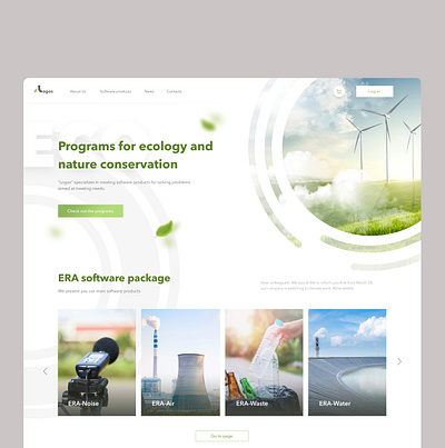 Website concept for the environmental company Logo design minimal ui ux vector web website