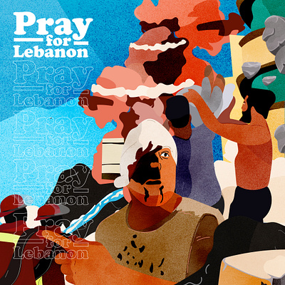 Pray for lebanon 2d art branding character art character illustration character illustrator colors design doodles drawing illustration