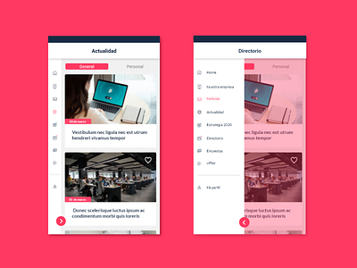 Redesign of Corporative App for internal communication app design corporative design ui ui design ux