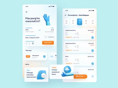 Train Ticketing App - Design Exploration 3d app design blue clean gradient minimal mobile app ticket app ticket booking train ui uiux ux