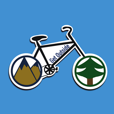 Get Outside bicycle bike design illustration startup sticker