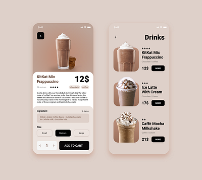 Online Coffee Shop App adobexd chocolate coffee coffee shop shop ui ui design userinterface