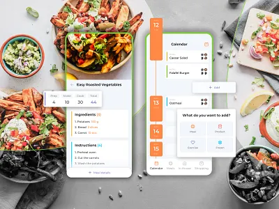 Meal Planning calendar food app healthy ingredients management meal details meal planner planning schedule ui ui elements ux web design