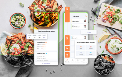 Meal Planning calendar food app healthy ingredients management meal details meal planner planning schedule ui ui elements ux web design