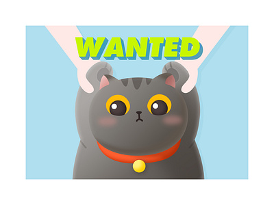 WANTED CAT cat design illustration