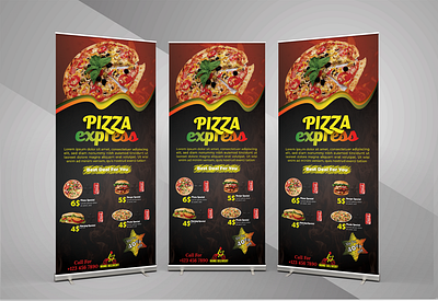 Restaurant Roll Up Banner banner design branding design flat food graphic design logo restaurant rollup banner trending trendy typography vector