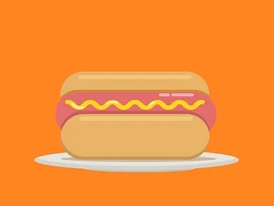 Hot dog design flat illustration minimal vector