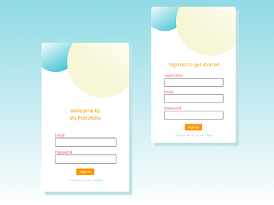 Sign In & Sign Up app design application design development freelancer hire job login login design login form login page login screen registration page sign in signup ui uiux