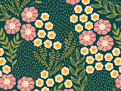 Simplicity fabric flat design floral pattern patternprint repeating pattern seamless patterns simple pattern surface pattern design textile vector pattern