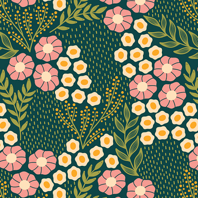 Simplicity fabric flat design floral pattern patternprint repeating pattern seamless patterns simple pattern surface pattern design textile vector pattern