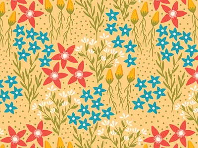 Playful flowers fabric flat design floral floral pattern flowers repeating pattern seamless pattern surface pattern surface pattern design textile vector pattern