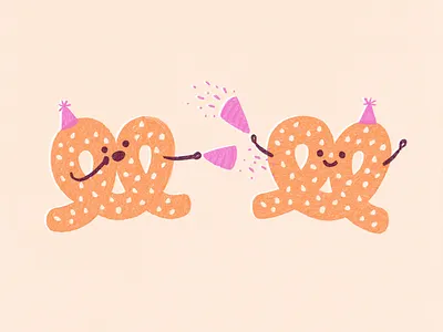 Party Pretzels drawing illustration sketch