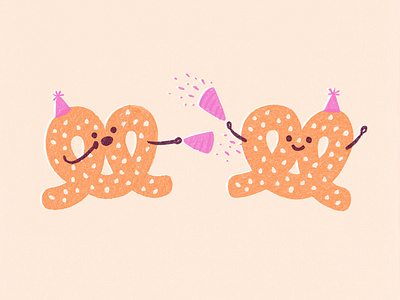 Party Pretzels drawing illustration sketch