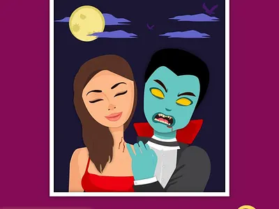 Vampire turned Zombie bite creativity design graphic graphic design graphic design graphic design illustrator graphic design logo illustration