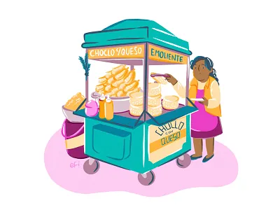 Peruvian Street Food food illustration latin lima peru southamerica stall street food typical