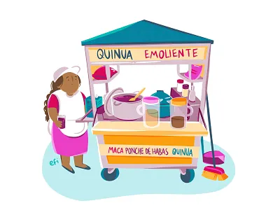 Peruvian Street Food food illustration latin lima peru southamerica stall street typical