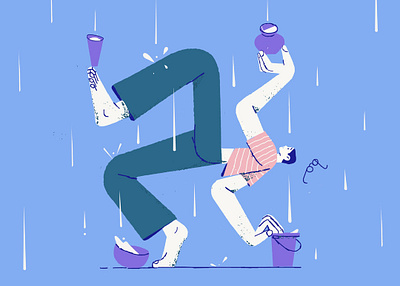 monsoon+cycle animation colours drawing figureillustration flat graphic art hand drawn illustration illustration art illustration design flat colours